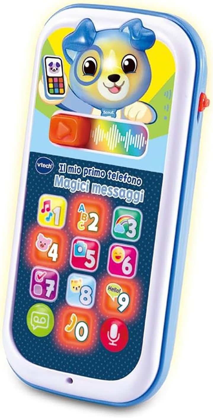 VTech Mein erstes Telefon – Magische blaue Nachrichten, interaktives Telefon für Kinder, lernen Sie
