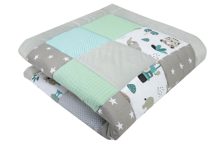 Medi Partners Krabbeldecke 100% Baumwolle 100x100cm multifunktional Dick Weich Spielmatte Baby Laufg