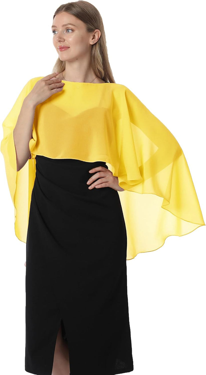Damen Chiffon-umhang 001 Pashmina-Schal Einheitsgrösse Gelb, Einheitsgrösse Gelb