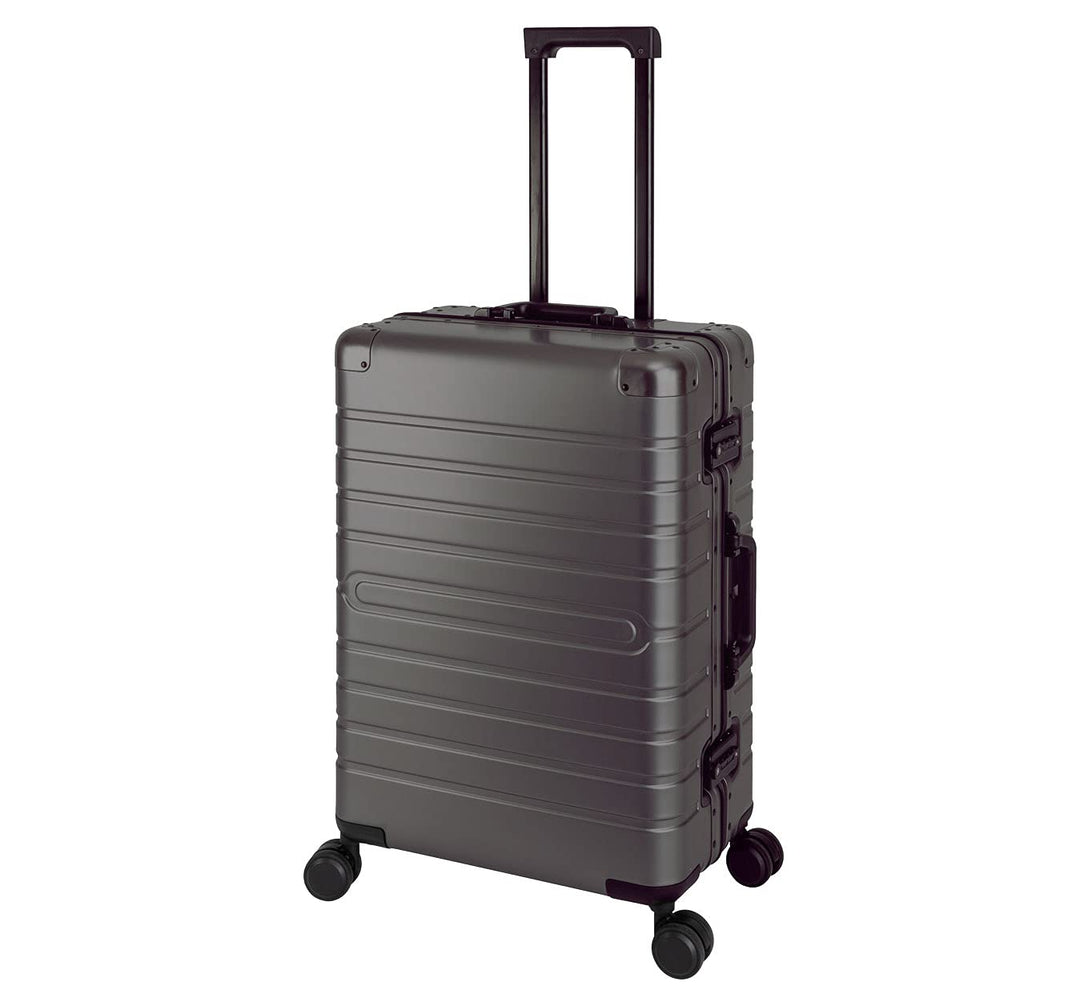 Travelhouse Oslo Aluminium Koffer Reisekoffer Graphit Grau M-65cm Hartschalenkoffer Reisetrolley Sui