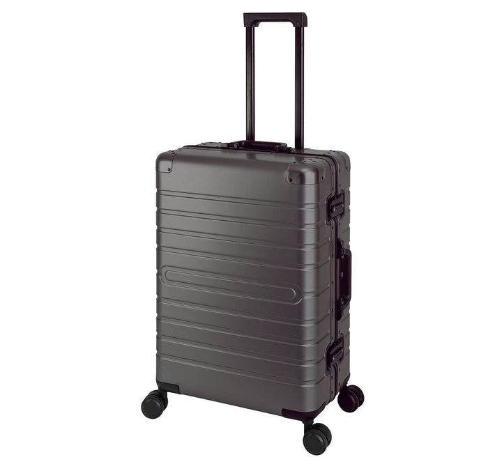Travelhouse Oslo Aluminium Koffer Reisekoffer Graphit Grau M-65cm Hartschalenkoffer Reisetrolley Sui
