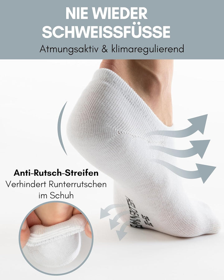 HELDENWERK 10 Paar Füsslinge für Damen & Herren - Unsichtbare Sneaker-Socken atmungsaktiv & bequem -