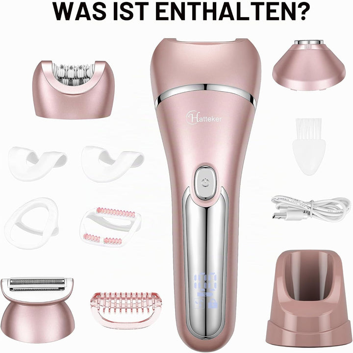 Hatteker Elektrischer Rasierer 3-in-1 Geeignet für Gesicht Kinn Arme Beine Achseln Tragbare Schmerzl