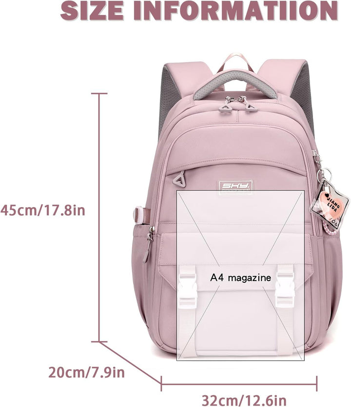 JANSBEN Wasserdichter Schulrucksack für Mädchen & Jungen, Mehrfachfach-Rucksack für Schule & Reisen,
