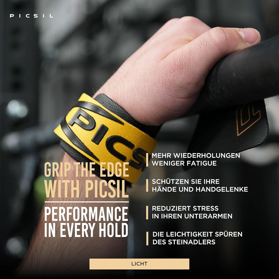 PICSIL Golden Eagle – Trainingshandschuhe ohne Löcher, Fingerlose Trainingshandschuhe für Cross-Trai