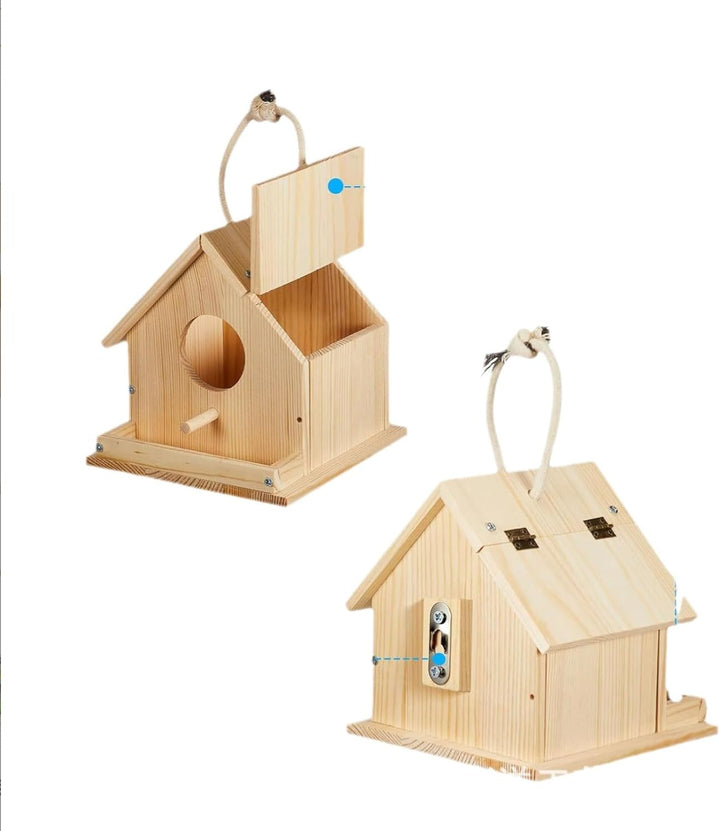 DIY Nistkasten Zusammenbauen und Bemalen Skylark, Vogelhaus Komplett Bausatz mit Hammer, Nägeln, Far