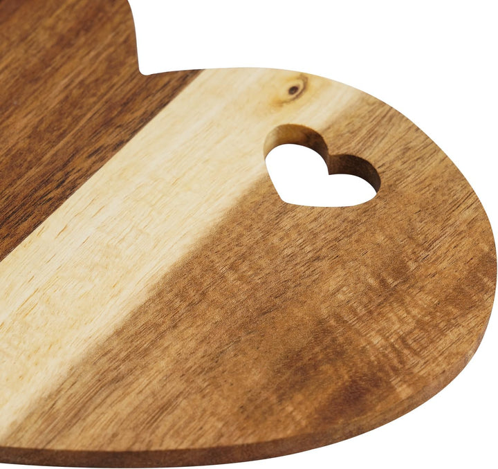 Käsebrett Servierbrett Holz Herzform 18er Set Mit Besteck | Aus Akazienholz,Mit Geschenkbox,Für Käse