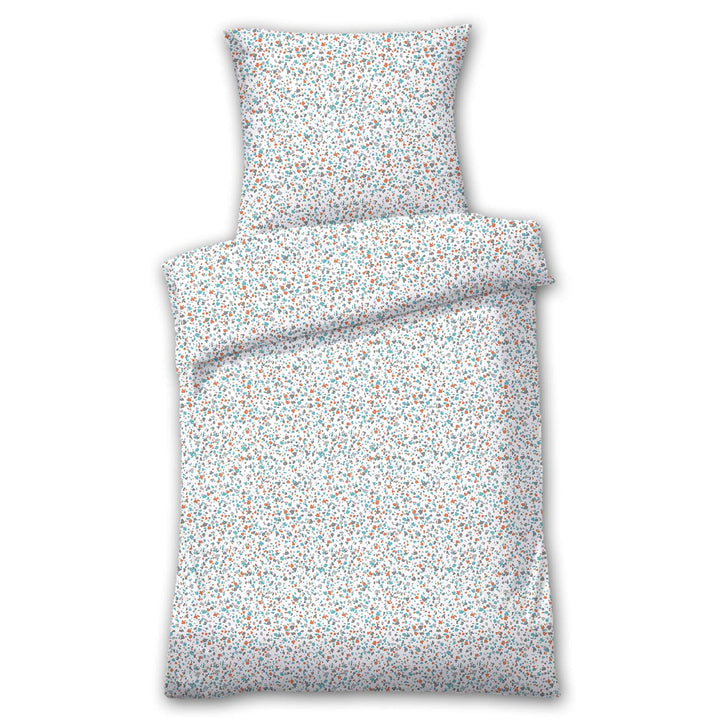 Dyckhoff Weichfrottier Bettwäsche Ambra Koralle-Silber 1 Bettbezug 155 x 220 cm + 1 Kissenbezug 80 x