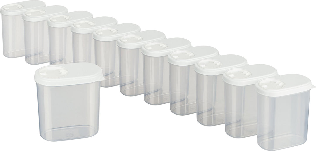 MiraHome Gewürzdosen Schüttdosen Streudosen Vorratsdosen Austrian Quality 0,30L (12 STK) Weiss, 0,30