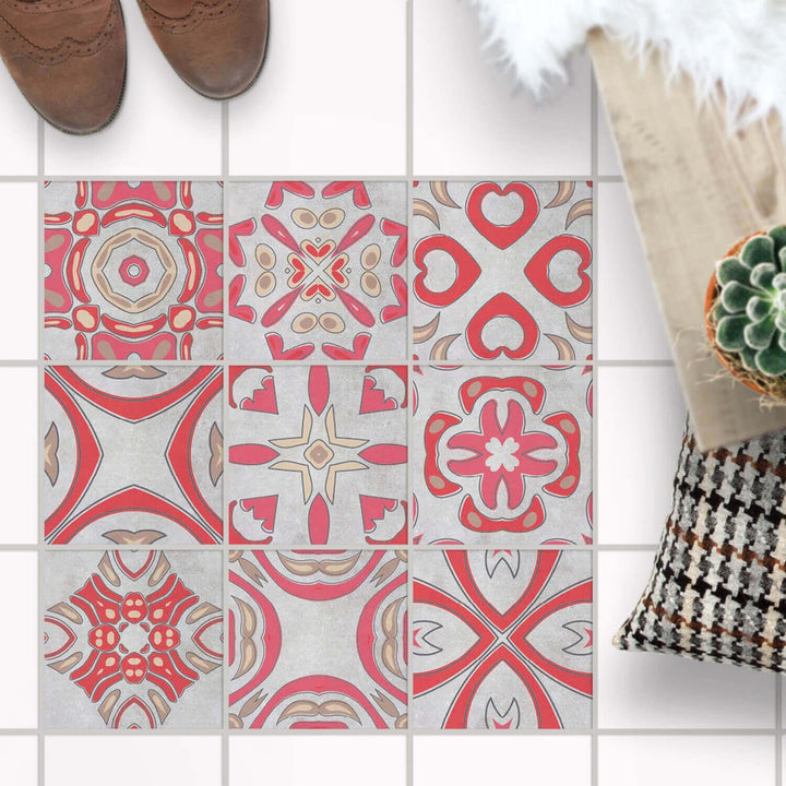 Selbstklebende - [ Bodenfliese - Fliesen für Boden ] - Aufkleber Folie Sticker für Boden-Fliesen - K