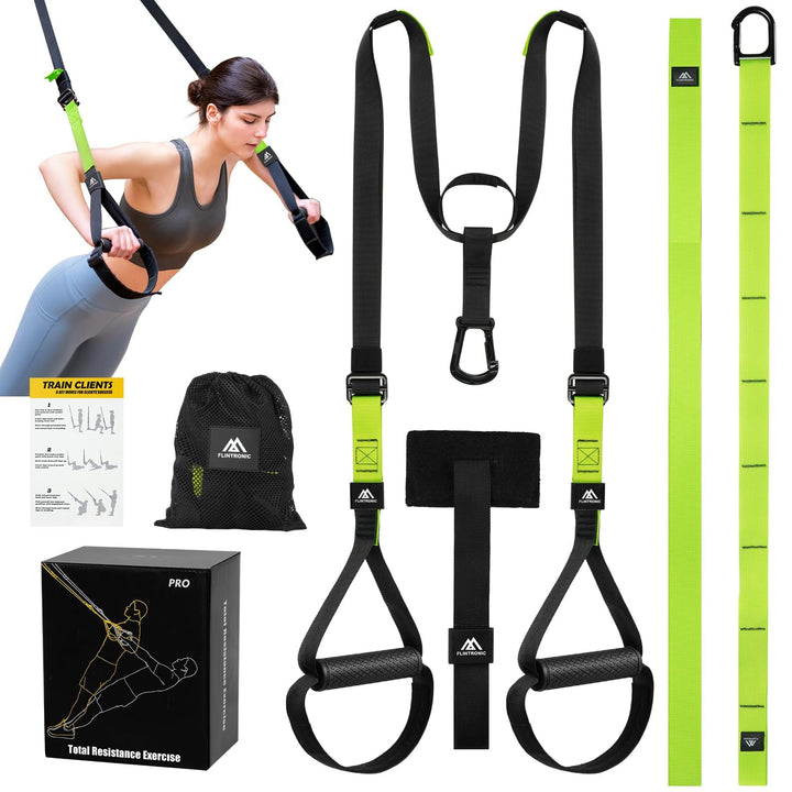 Flintronic Schlingentrainer, Sling Trainer Set für EIN Ganzkörpertraining, Schlingentrainer für Zuha