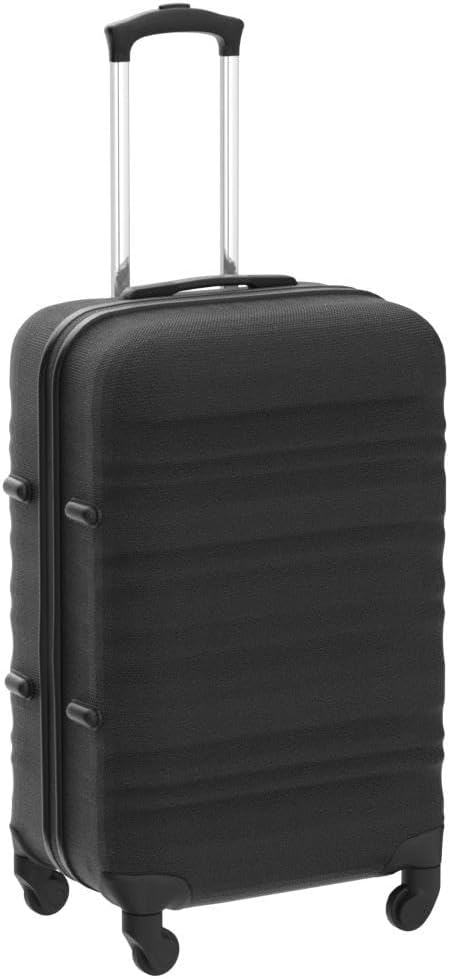 COOLIFE Hartschalen-Koffer Trolley Rollkoffer Reisekoffer mit TSA-Schloss und 4 Rollen (Schwarz, Gro