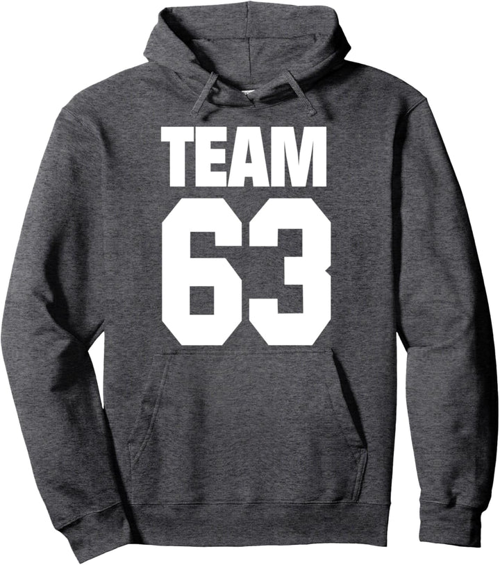 63 Team Zahl Ziffer Nummer Mücke Pullover Hoodie