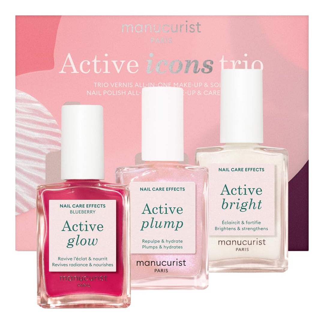 Manucurist Active Icons Trio Nagellack Weihnachtsset – Active Glow Blueberry, Active Shine, Active P