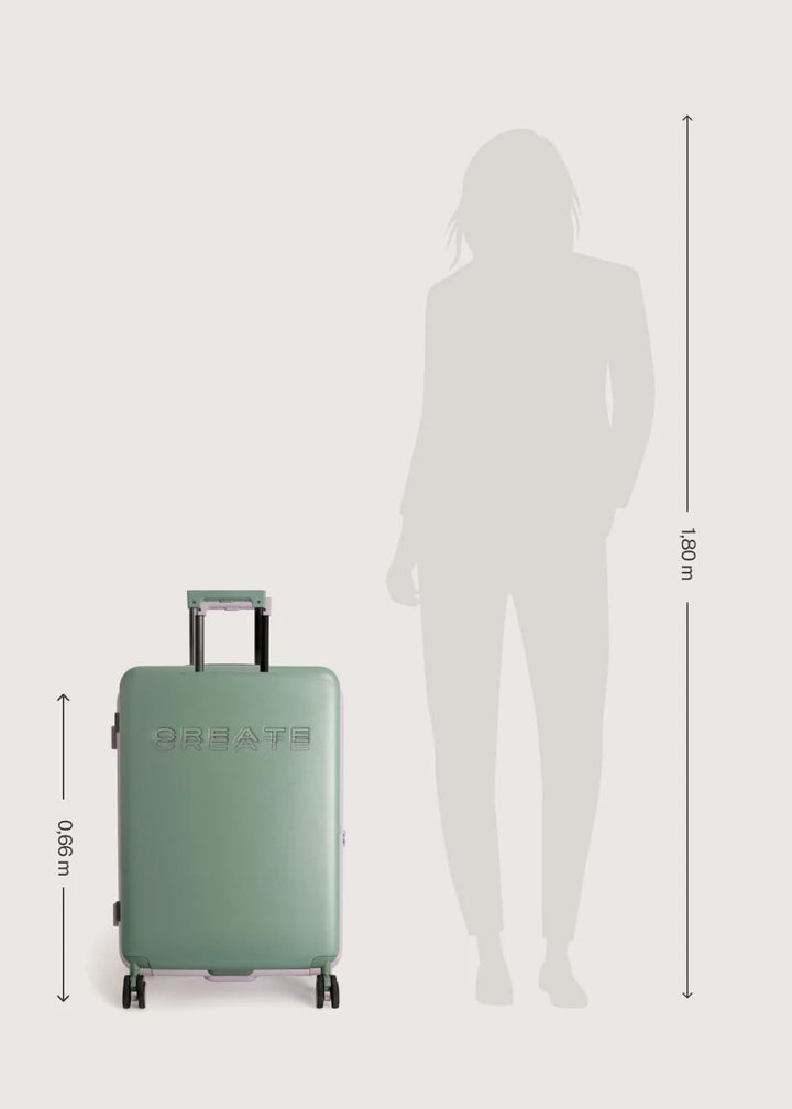 CREATE / Luggage Studio/Polycarbonat-Koffer Salbeigrün / 47x27x66cm / TSA-Vorhängeschloss, 4 multidi