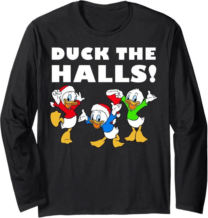 Disney Huey Dewey und Louie Duck The Halls Weihnachten Langarmshirt