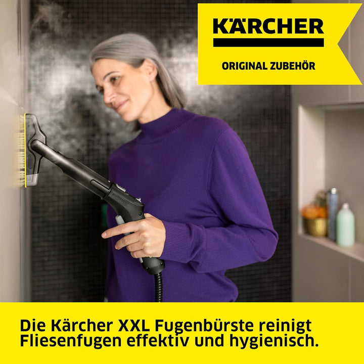 Kärcher XXL-Bürste für Fugen, Dampfzubehör, ideal für die Reinigung von Fugen in Bad und Küche