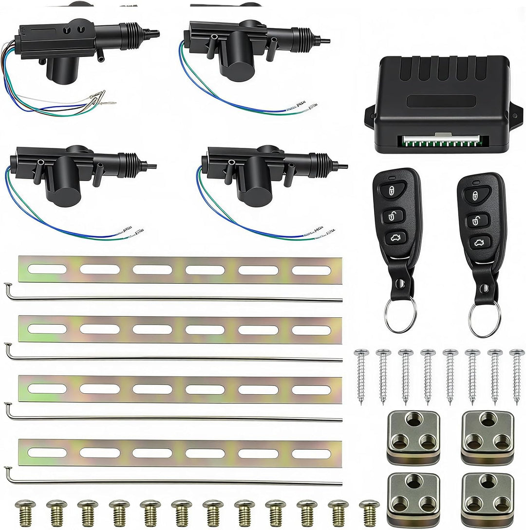 Zentralverriegelung Universal 12V, Auto Fernbedienung Zentrale Kit 4-türiges Zentralverriegelung Set