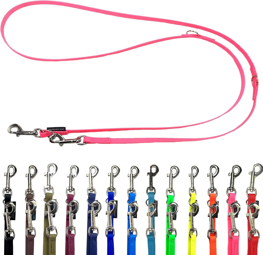Biothane Hundeleine kleine Hunde/grosse Hunde verstellbar 2m / 2,40m / 2,80m / 3,50m / 5m SILBERNER