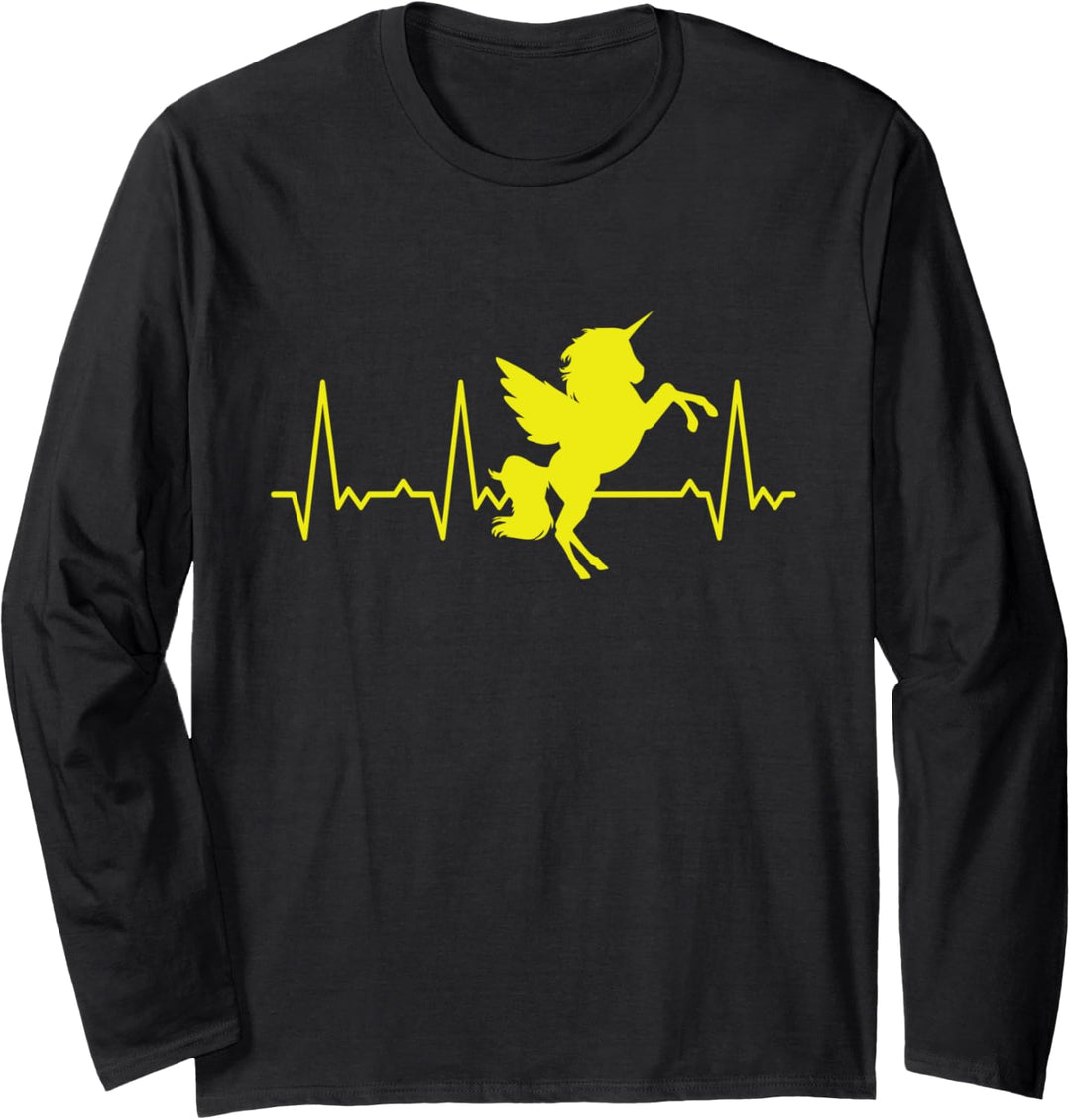 Herzschlag Einhorn Langarmshirt