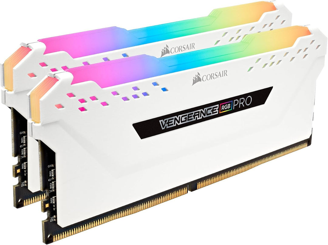 Corsair RGB PRO 16-GB DDR4 3200 MHz C16 XMP 2.0 Enthusiast RGB LED-Beleuchtung Speicherkit, Weiss, 2