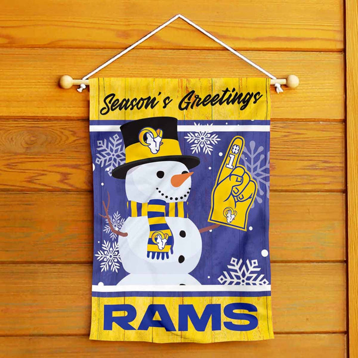 Los Angeles Rams Weihnachtsflagge, doppelseitig, für den Winter, Schnee