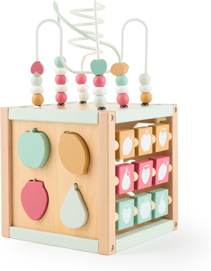 Bieco Motorikwürfel Berry XXL nachhaltiges Holz FSC® | Spielwürfel Baby | Motorikwürfel ab 1 Jahr Ac