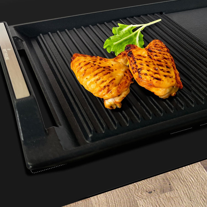 KKT KOLBE Grillplatte Grillpfanne Induktion Aluguss Aluminium Grillwendeplatte Schwarz Zubehör für I
