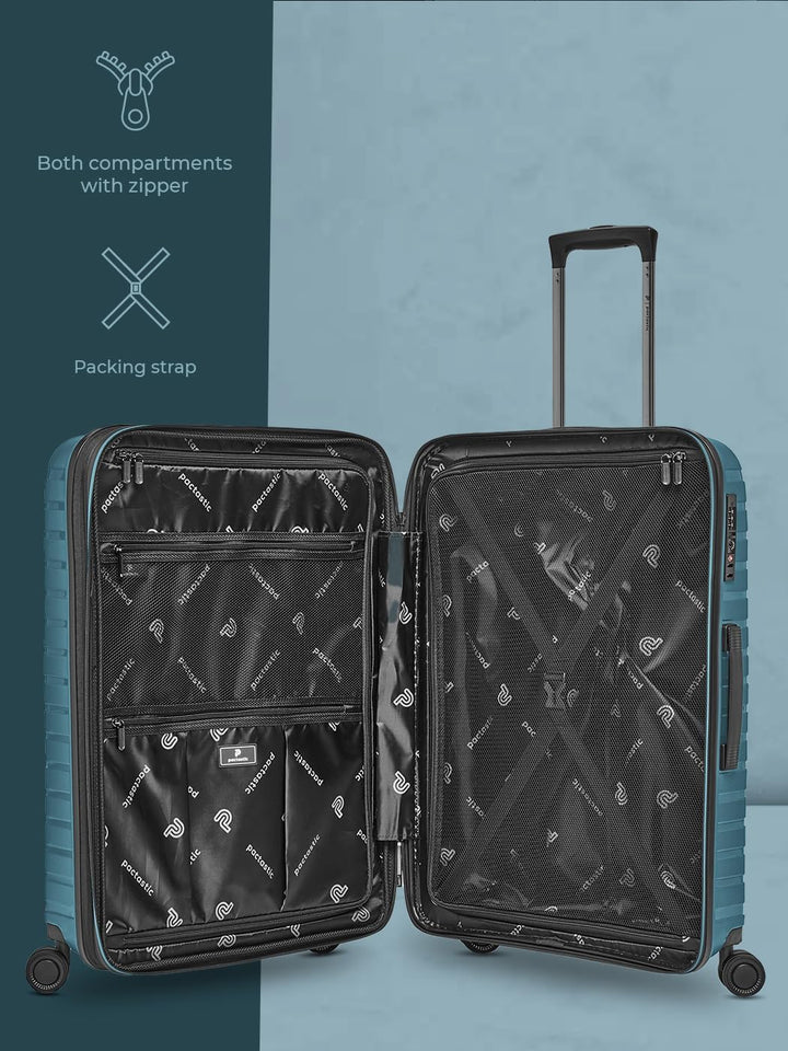 Hartschalen Check-in Koffer | Mittelgrosser Trolley 45 x 25 x 66 cm von 67 auf 75 Liter erweiterbar