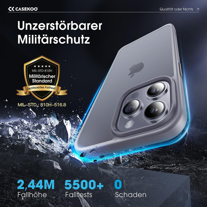 CASEKOO 2025 Neu für iPhone 15 Pro Max Hülle [Unzerstörbarer Militärschutz] (Stossfeste Kratzfeste A