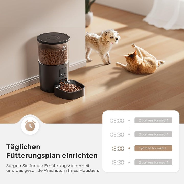 IMIPAW Futterautomat Katze, 5G | 2.4G WiFi Katzenfutter Automat, APP-Steuerung Futterspender für Kat