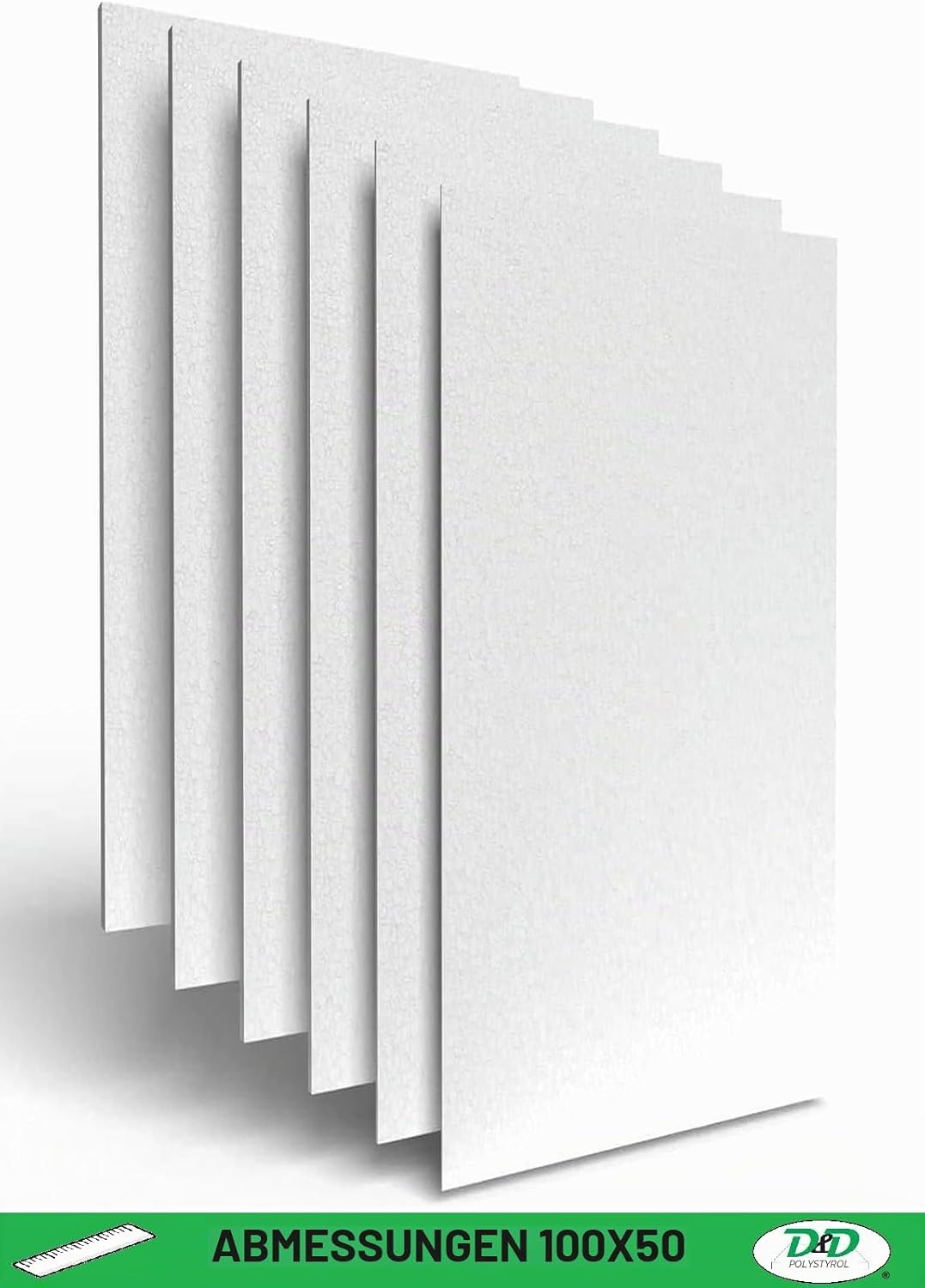 D. &amp; D. Polystyrol Styroporplatten, Mehrzweckplatten 100 cm x 50 cm, EPS 80 (3 Platten H 3 cm), 3 Pl
