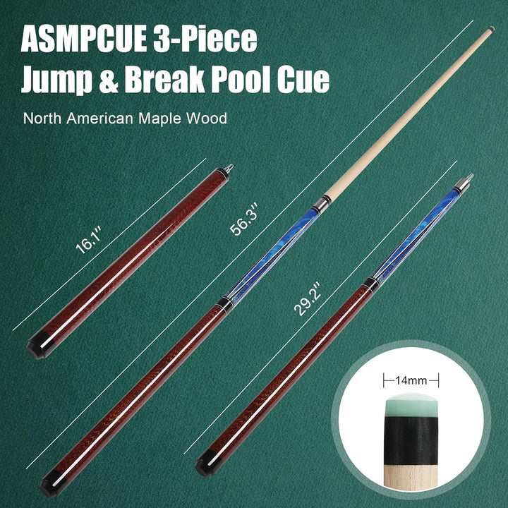 Pool Queue, 58 Zoll Billard Queue Hardwood Pool Cue 13mm Spitzen für Professionelle Billardspieler,