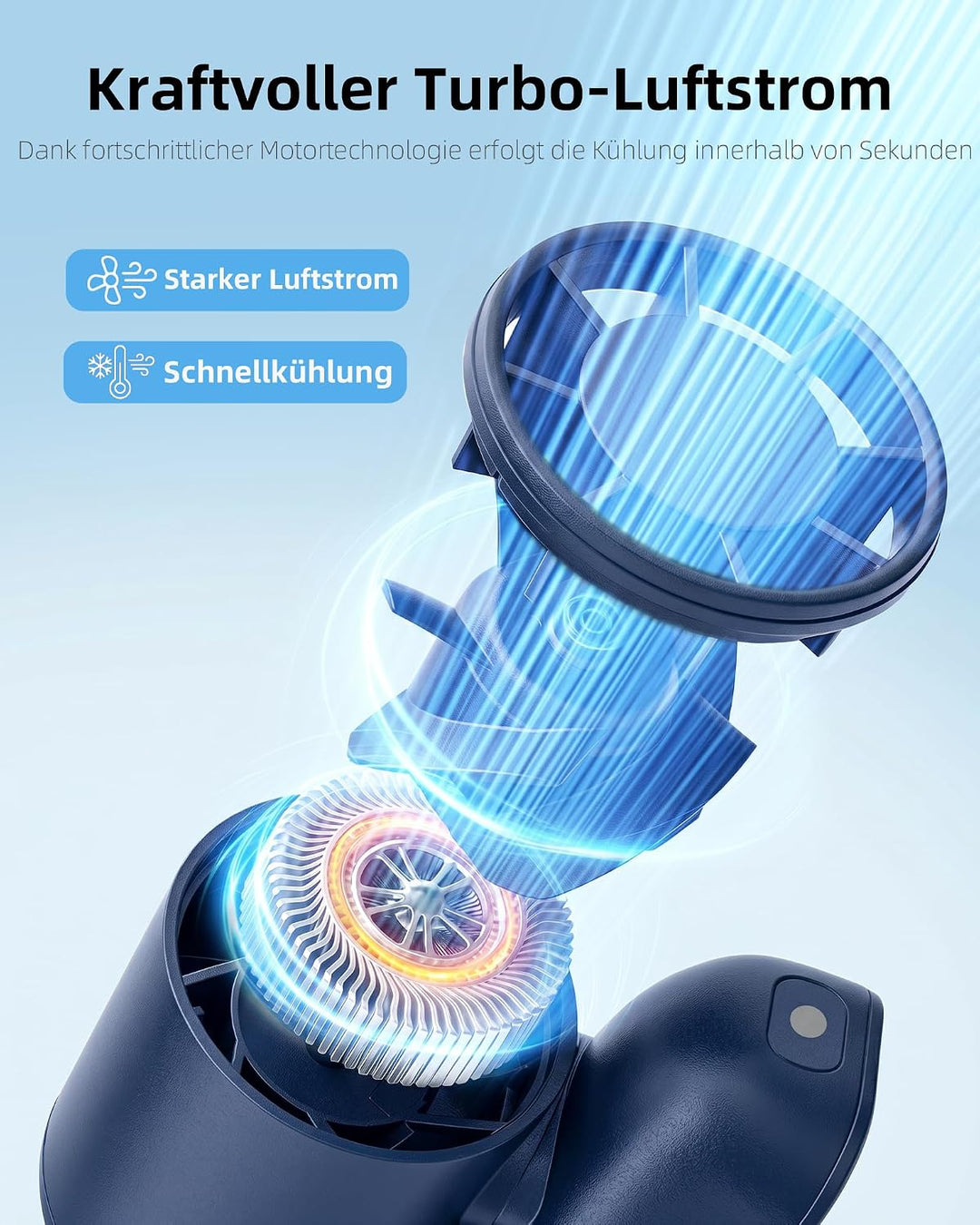 FrSara Nackenventilator, Tragbarer leiser Halsventilator, 3 Stufen | moderner Neck Fan mit Akku, 360