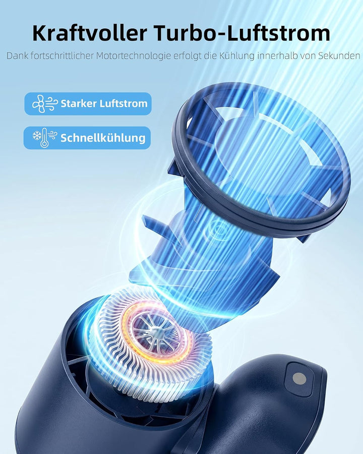 FrSara Nackenventilator, Tragbarer leiser Halsventilator, 3 Stufen | moderner Neck Fan mit Akku, 360