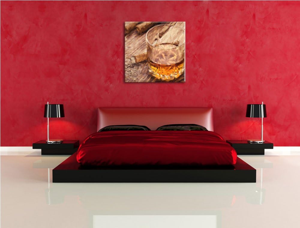 Bunte Tulpen mit Narzissen, Format: 70x70 auf Leinwand, XXL riesige Bilder fertig gerahmt mit Keilra