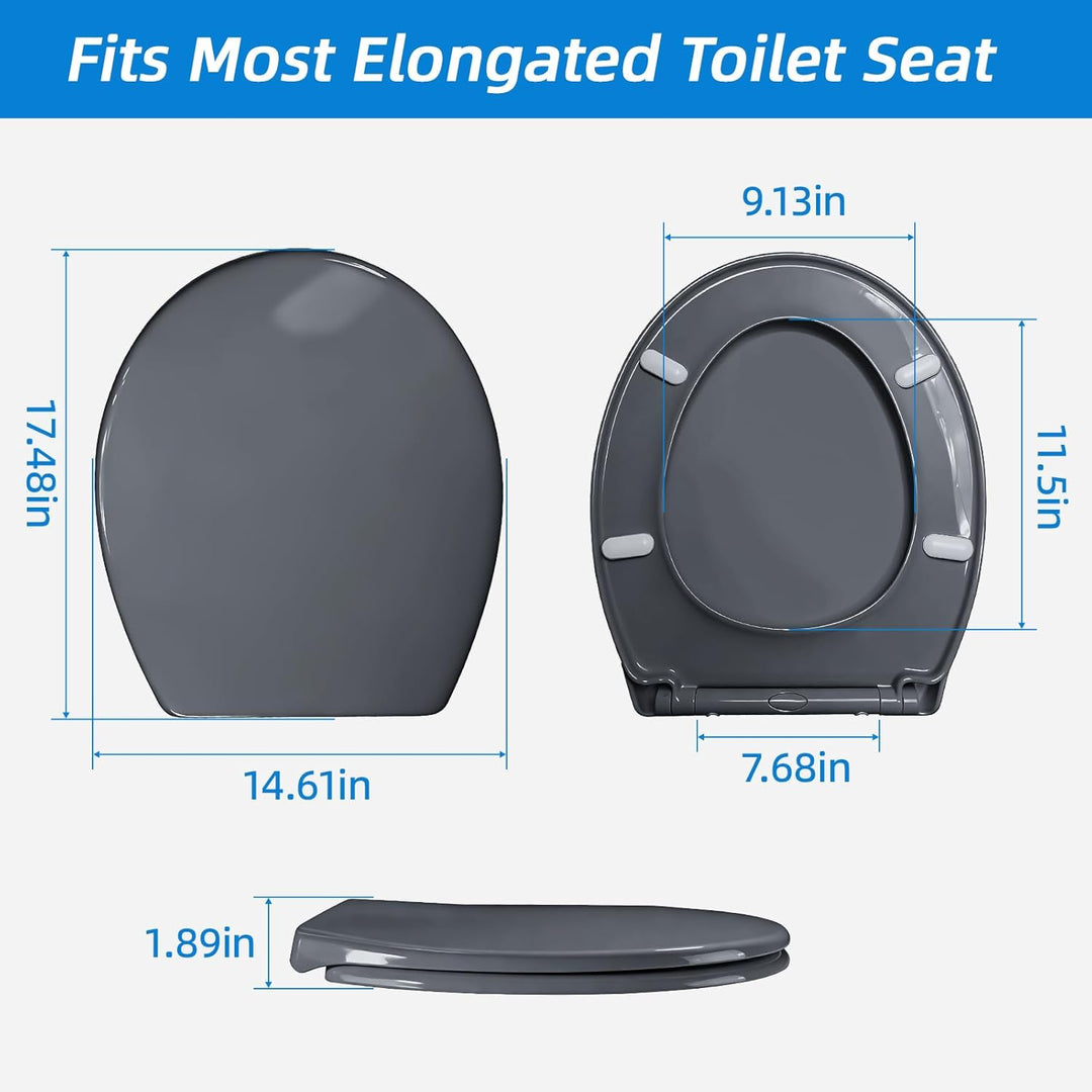 WC Sitz Mit Absenkautomatik,Toilettendeckel Ovale-Form Hochwertige Und Stabile Antibakterieller Toil