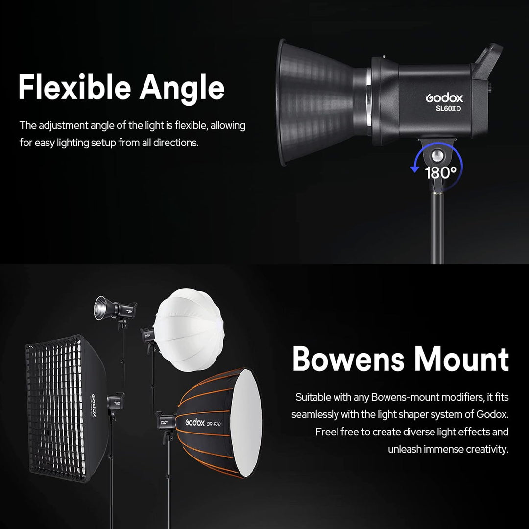 Godox SL60IID SL60II-D LED Video Lichter, 5600±200K, Upgraded CRI 96+, TLCI 97+, eingebaute 8 FX Eff