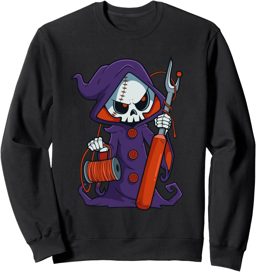 Lustiges Quilten Nähen Sensenmann Nahttrenner Basteln Sweatshirt