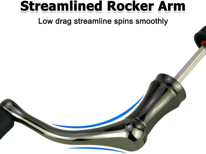Angelrollen Griff, Metall Rocker Arm Griff Angeln Spinning Reel Griff Grip mit Weichem Gummigriff fü