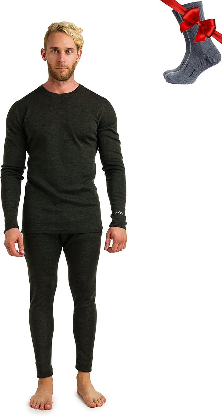 Merino.tech 100% Merino Unterwäsche Herren Set - Leicht, Mittelgewicht, Thermounterwäsche Merinowoll