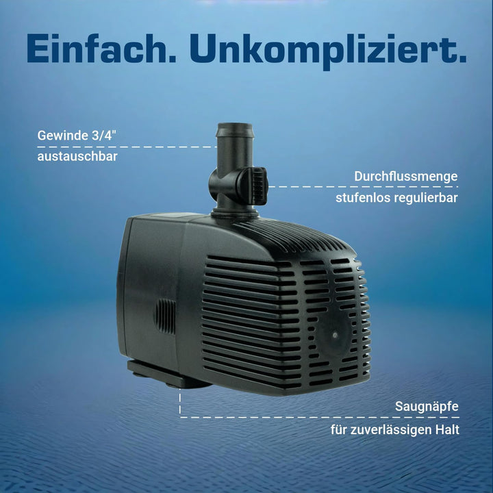 Kerry Electronics KEP1500LL: 1500 Liter Ersatzpumpe ohne Trafo 12V AC KEP1500L 25W (wie Jebao wp1500