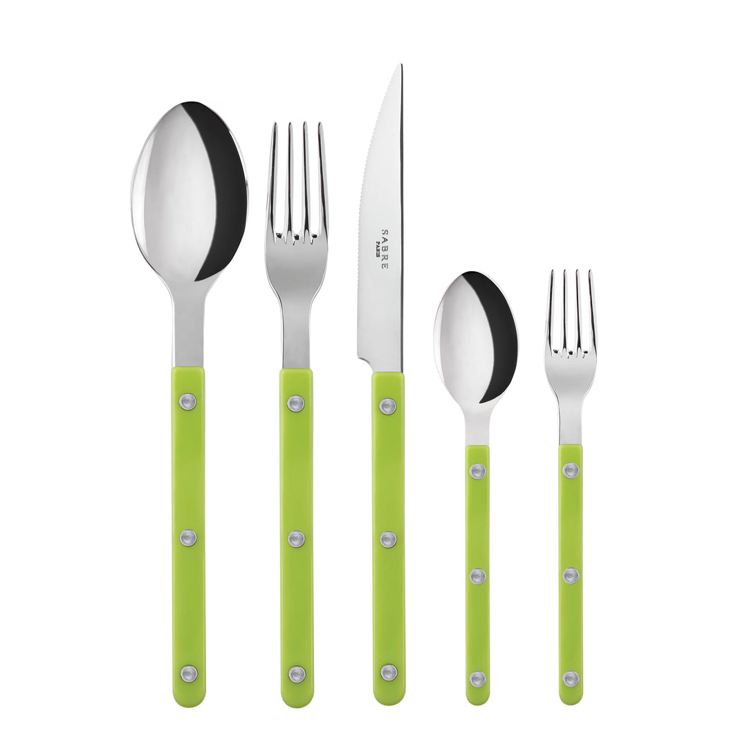 SABRE PARIS - Tafelbesteck, 5-teilig - Bistrot - Messer, Gabel, Esslöffel, Teelöffel & Kuchengabel -