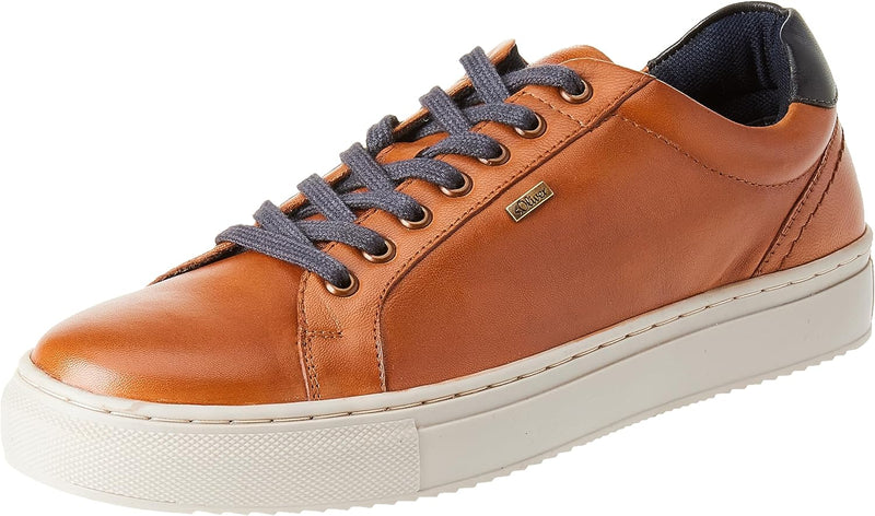 s.Oliver Herren Sneaker flach aus Leder Freizeit 41 EU Cognac 1, 41 EU Cognac 1