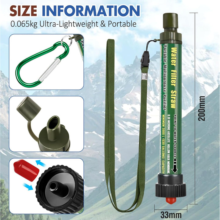Wasserfilter Outdoor 2000L Mini Tragbarer Camping Wasseraufbereitung Entfernt 99.99% Bakterien Filte