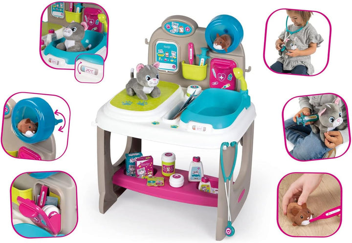 Smoby - Tierarzt Klinik - Spielset mit Untersuchungs- und Waschbereich, inklusive umfangreiches Arzt