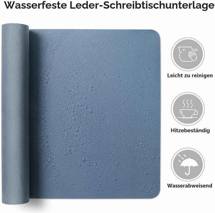 Aothia Schreibtischunterlage,PU-Leder-Schreibtischmatte,Mauspad,rutschfester Schreibtischschutz,wass