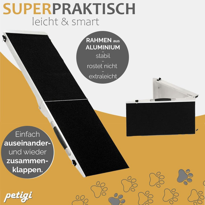 Auswahl Hunderampe für Auto, Aluminium, Hunde Rampe, Hundetreppe, SUV, rutschfest, Belastbarkeit 70