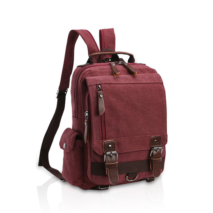 FANDARE Herren Rucksack aus atmungsaktivem Segeltuch Rot B, Rot B