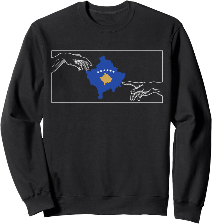 Silhouette Kosovarische Flagge Michelangelo Hände Kosovo Sweatshirt